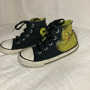 Converse Kids Black and Yellow Grinch High-Top Sneakers